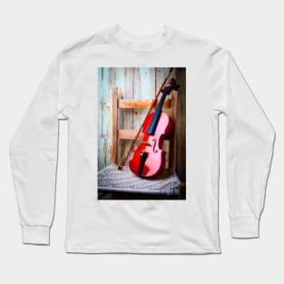 Violin On Old Chair Long Sleeve T-Shirt